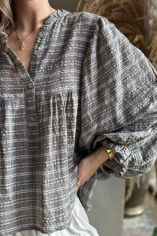 Greta Check Country Smock Earth